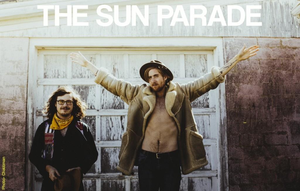 The+Sun+Parade+guitarist+Jefferson+Lewis+and+front+man+Christopher+Marlon+Jennings+pose+for+a+promotional+photo.