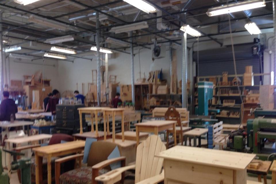 Located at the end of C100, the woodshop is a hidden gem filled with student work at Algonquin.