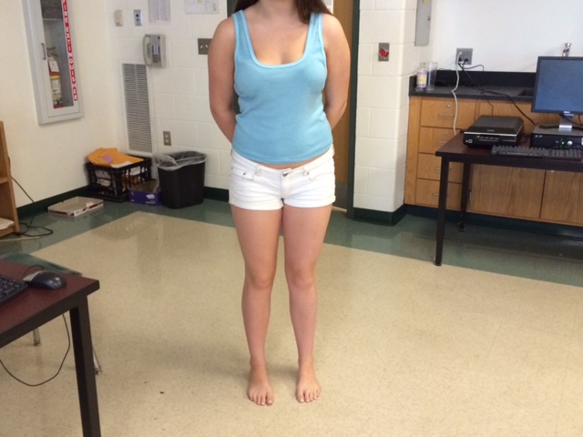 I usually like to wear a simple shirt or tank top with shorts and converse.
Meredith Patterson, junior