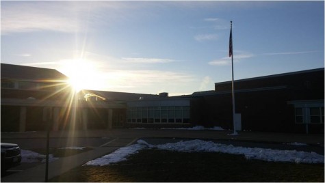 In the morning, during first period, the outside of ARHS is calm and peaceful. Although the temperatures are low, the sunrise over the school makes a rare and beautiful scene.