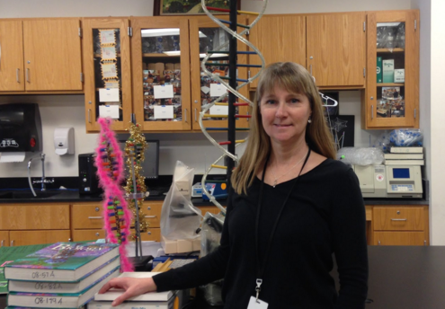 Science teacher Christine Thompson incorporates her former experience as a biophysicist into her classroom.  
