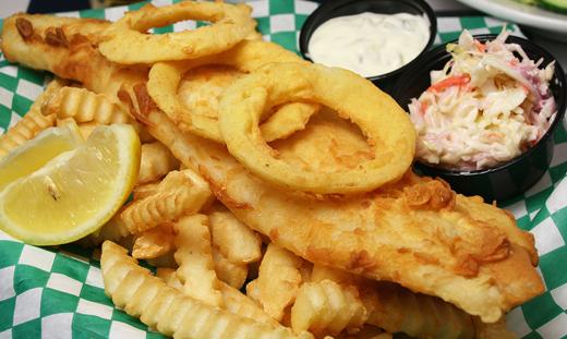 The Ashland Ale House offers delicious pub fare such as the fish and chips entrée. 