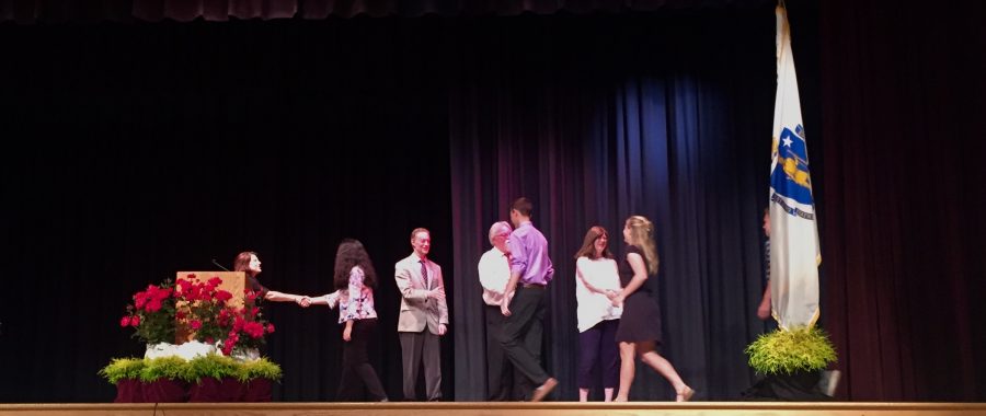 Freshmen, sophomores, and juniors attended the Rising Student Award Ceremony. Both effort and academic achievement were commemorated across subject areas on the night of June 6 in the JFK Auditorium. 