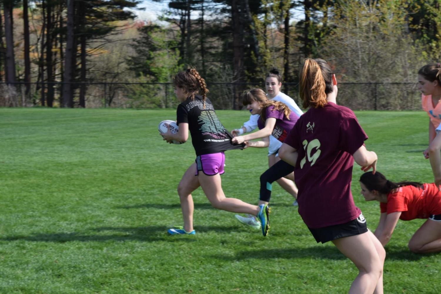 Although majority of the team is new to the sport, girls rugby remains undefeated. 