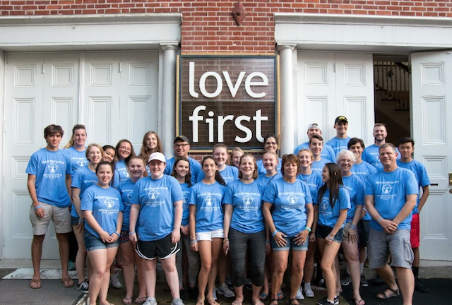Senior Chloe Sainsbury (second row, third from the right) traveled to Philadelphia on a mission trip this summer, continuing her passion for helping others.