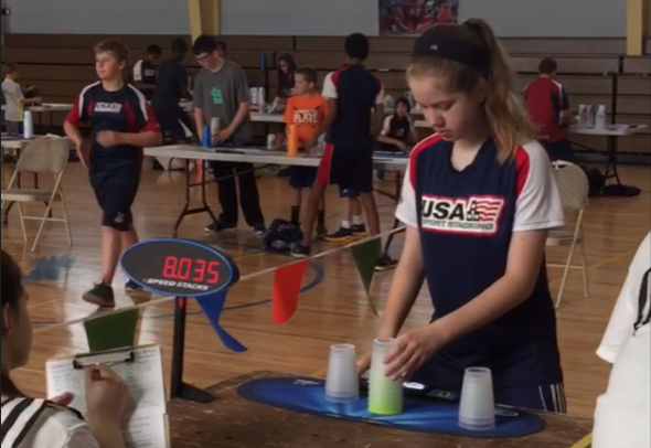 Sophomore Allison Tobin is ranked nationally as a part of the USA Sport Stacking team.