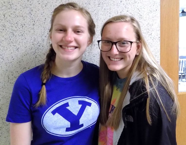 Seniors Christina Iverson [left] and Molly OBrien [right] spread inclusion and positivity throughout the school as they lead the Algonquin chapter of Best Buddies. 