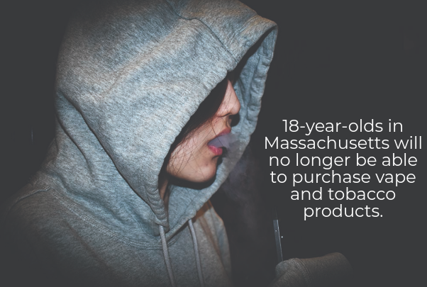 A law recently passed in Massachusetts will raise the minimum age to purchase vape and tobacco products. [The law] is looking at the health and safety of those who might want to get involved with things like vaping, Northborough Police Department Lieutenant Joe Galvin said.