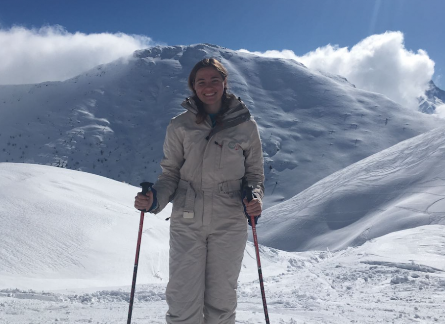 Senior Veronika Jaster takes a ski trip to the French Alps during her study abroad experience. 