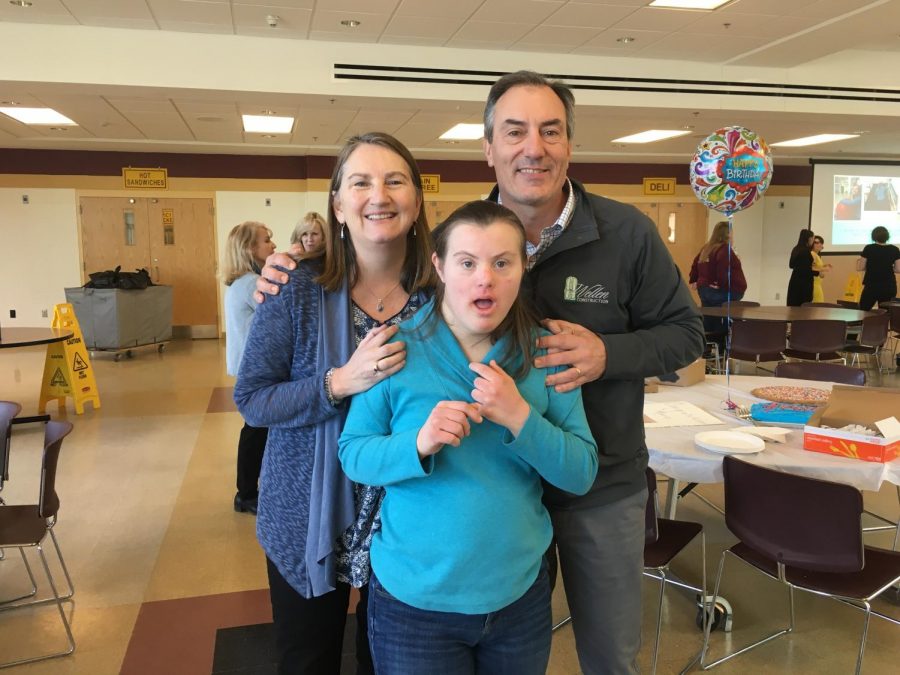 Marie Gadbois and her proud parents, Karen and Charlie Gadbois, take a break from celebrating to pose for a picture. After over six years at Algonquin, Gadbois graduated on her 22nd birthday on January 17.