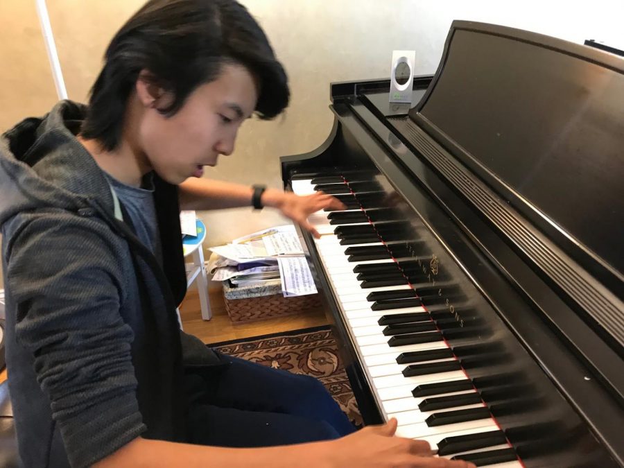 Freshman Justin Wang has been playing piano since he was 5. At age 9, he took up violin as well. 