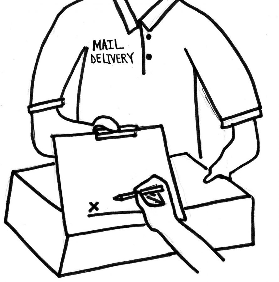 After+signing+for+a+package%2C+mail+deliveries+take+different+paths+through+the+school+before+reaching+their+destinations.+