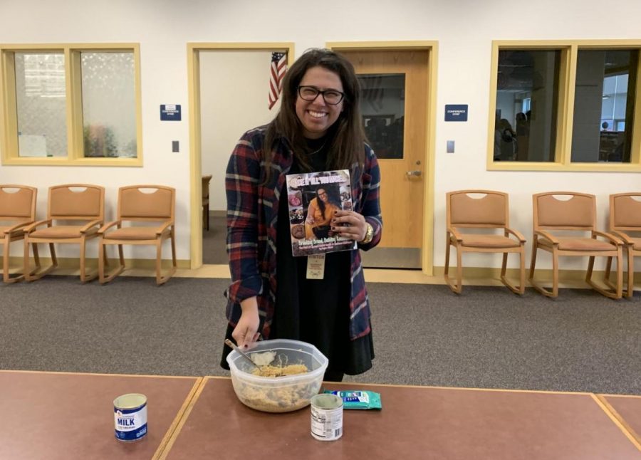 Dayna Altman, a graduate of the class of 2010, spoke about mental health and her cookbook on Nov. 14 in the library.