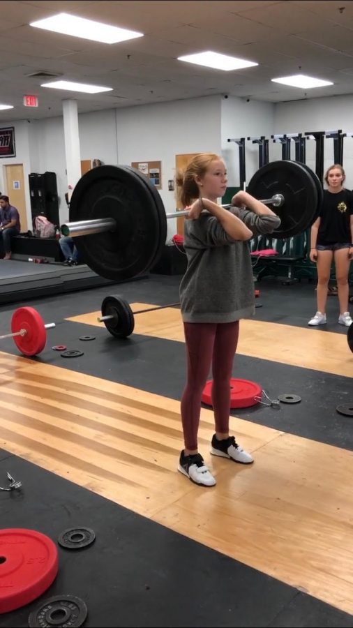 Freshman Caroline Kent started competitive weightlifting this year after years of gymnastics and dance.