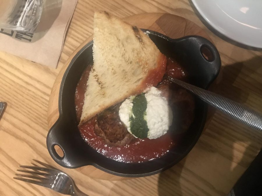 Staff Writer Haley Michels meal called Nonnas Meatballs ($13).