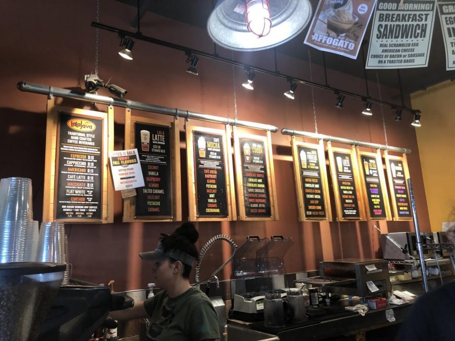 The menu at Lalajava features lattes, teas, espresso and much more. They also have options for flavors, like mocha, coconut and salted caramel.