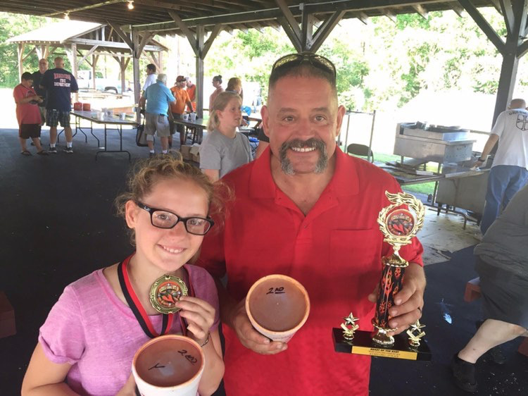 Freshman Erin Navaroli and her dad Scott Navaroli both placed second at a local chili making competition in 2016, when Erin Navaroli was only 10.