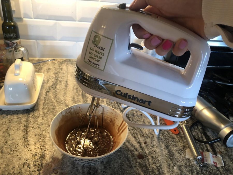 Assistant sports editor Amy Sullivan attempted to make the popular whipped coffee drink. Here is the automatic hand mixer she used for both of her attempts, in hoped that the whipped coffee would form.