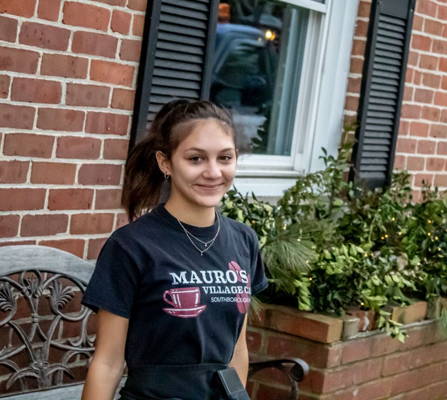 The pandemic has forced many working students such as senior Anni Garden who works at Mauro’s Cafe in Southborough, to adjust to different working conditions.