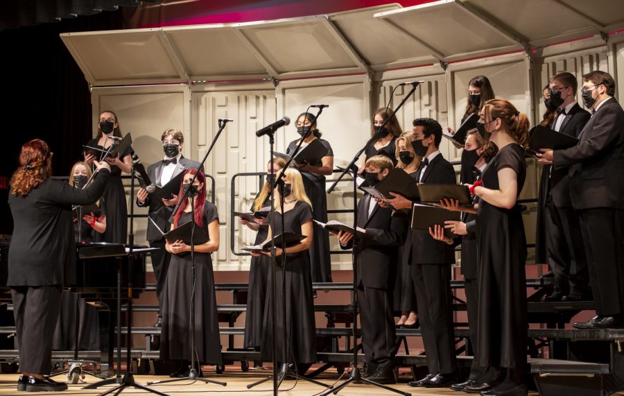 The Chamber Choir performs during the Fall Chorus Concert on Wednesday, Oct. 27.