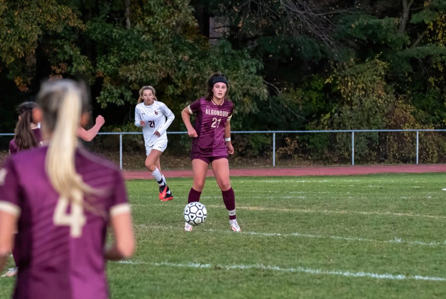 Senior Lulu Alcock scored the winning goal of the girls soccer game against Lincoln-Sudbury, bringing the final score to 1-0. 