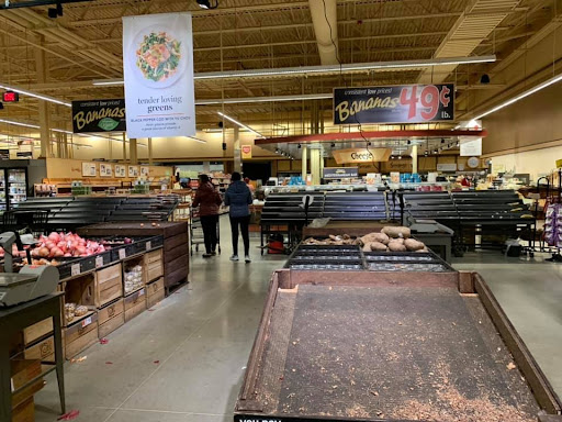 The nearly empty shelves of Wegmans on March 12, 2020.
