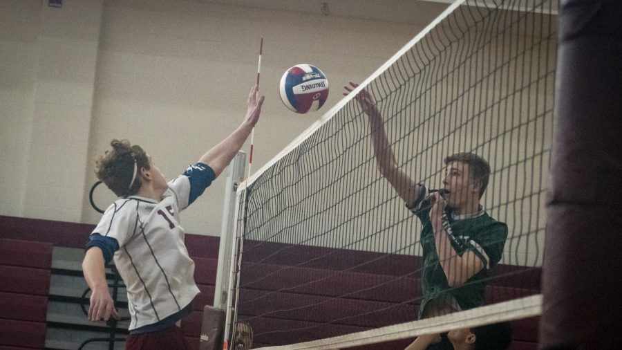 Boy's JV volleyball plays against Wachusett on April 28, 2022.