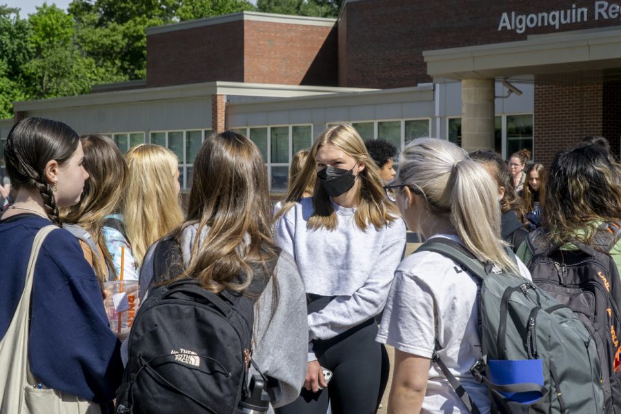 Students participate in a walkout led by the Massachusetts Youth Activism Collective to protest against gun violence on Thursday, May 26.
