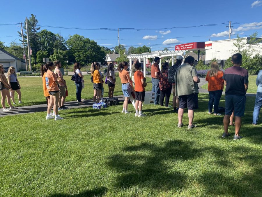 Community members gather at Northborough common on May 29, 2022 to protest gun violence.