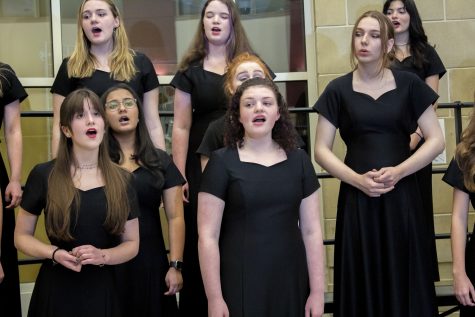 The Ladies First A cappella group performs a Christmas song during the Holiday Concert on Tuesday, Dec. 20, 2022.