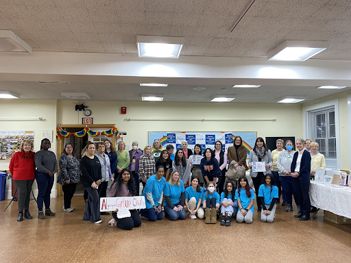 Volunteers gathered at Trinity Church for Tuesday’s event. The Northborough Junior Women’s Club, ARHS Girl Up Club and Northborough Community ACTS were all represented.