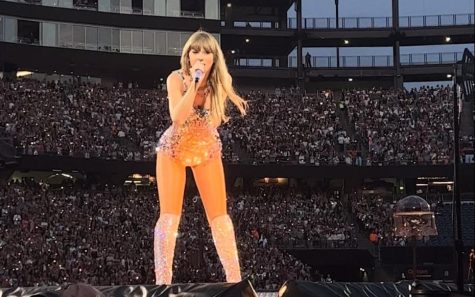 Taylor Swift sings “The Archer” during her third Gillette Stadium performance of the Eras Tour.
