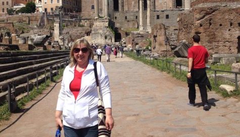 Spanish teacher and former World Language Department Head Janette Araya retires after 23 years at Algonquin; she plans to travel and volunteer during her retirement, as she did here in Italy.