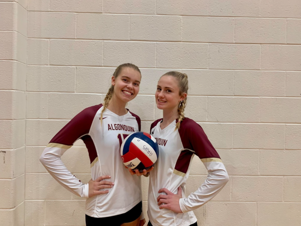 Senior captains Sophie Hjerpe and Caroline Macaulay have helped lead the girls volleyball team to success this season.