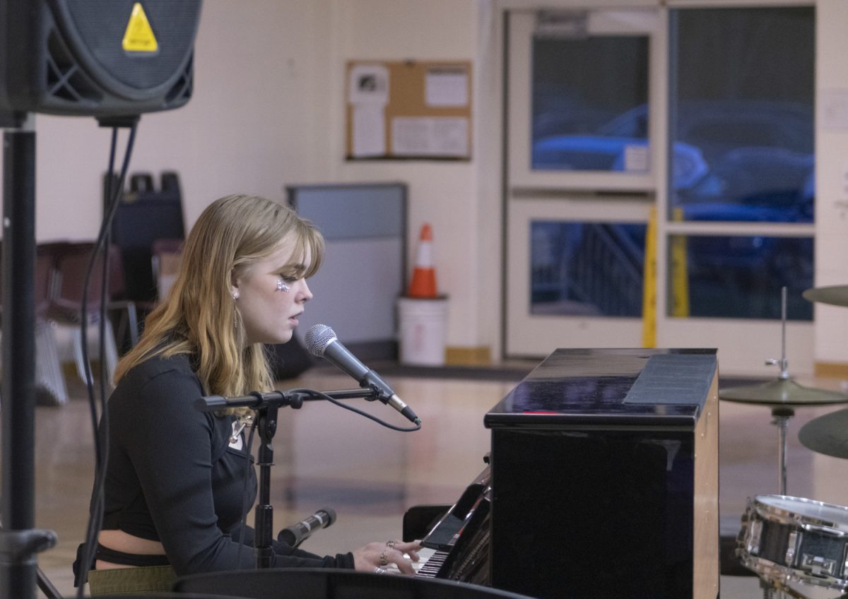 During the night of Tri M Coffeehouse on May 1, senior Savannah Staples performed “Drunk, Running” by Lizzy McAlpine.