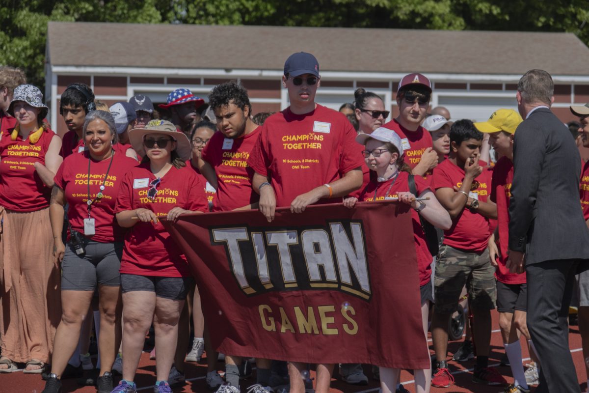 At the Titan Games on May 22, the athletes line up for the opening ceremony walk.