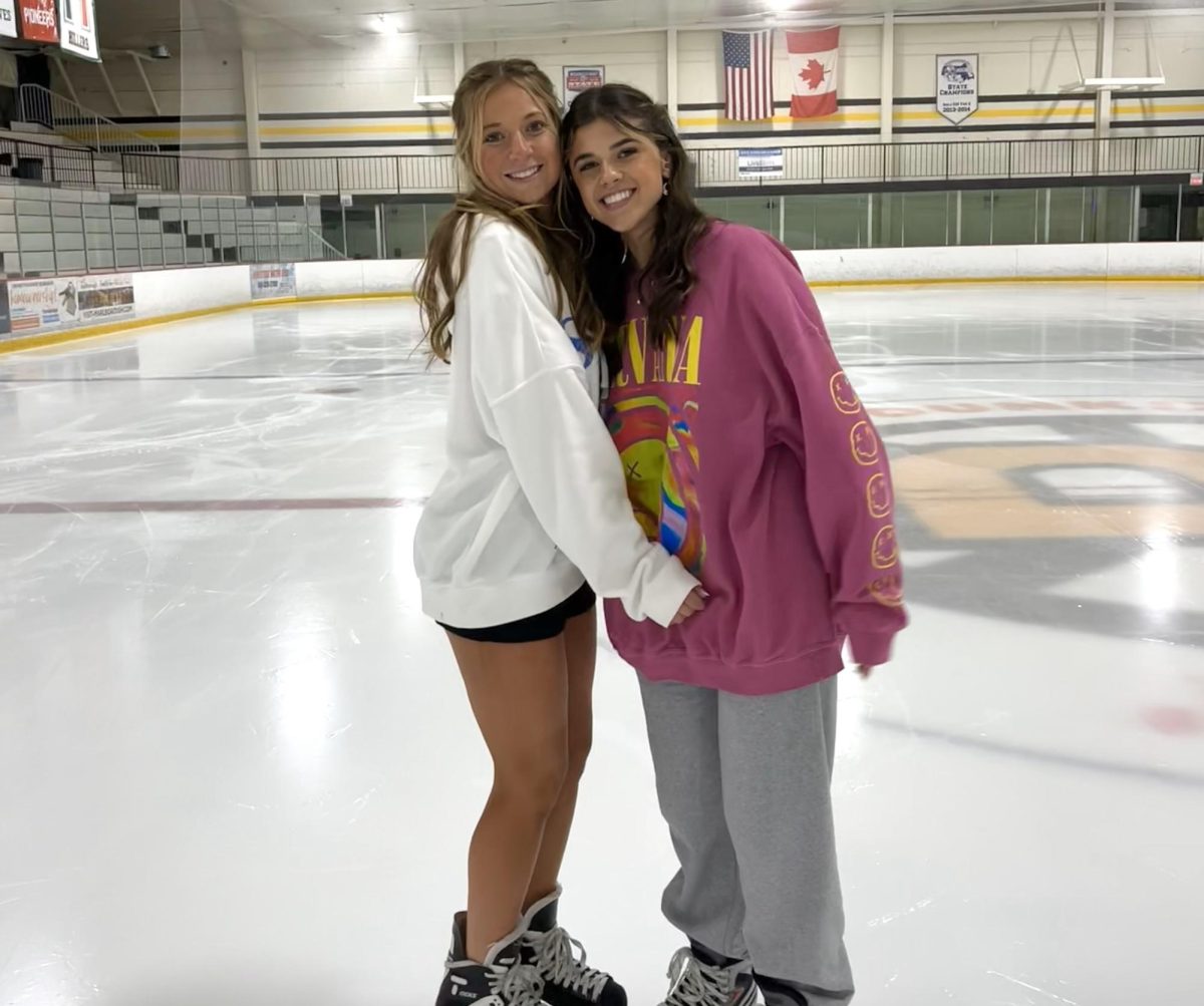 Students at last year's post-prom ice skate after midnight.