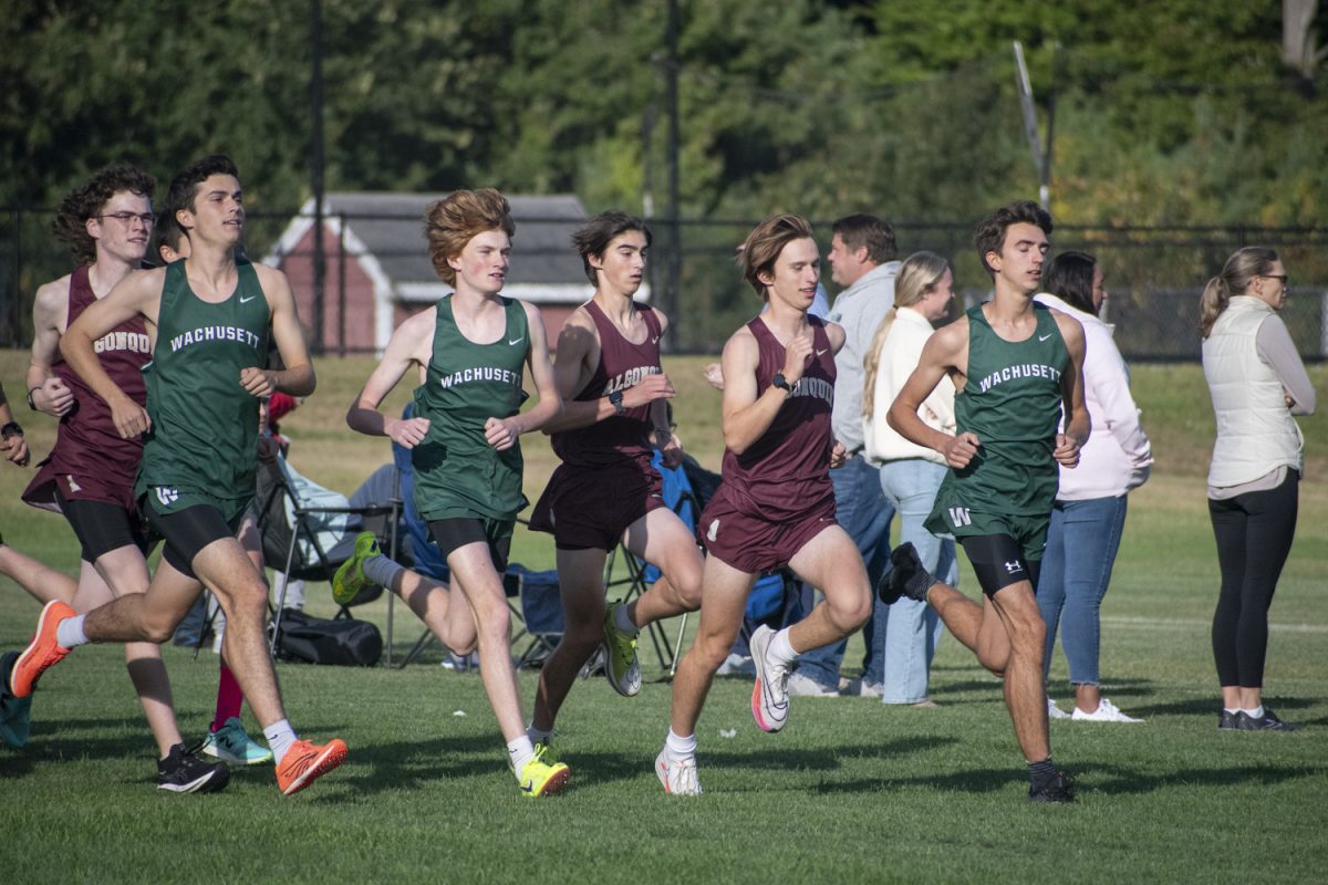 The boys' cross country team begins the race during their meet at Algonquin on Sept. 24. 