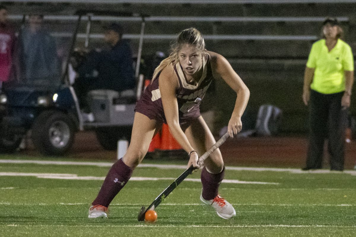 On Oct. 2, junior Abi Southey receives a pass from her teammate at the 2-0 winning game against Shrewsbury