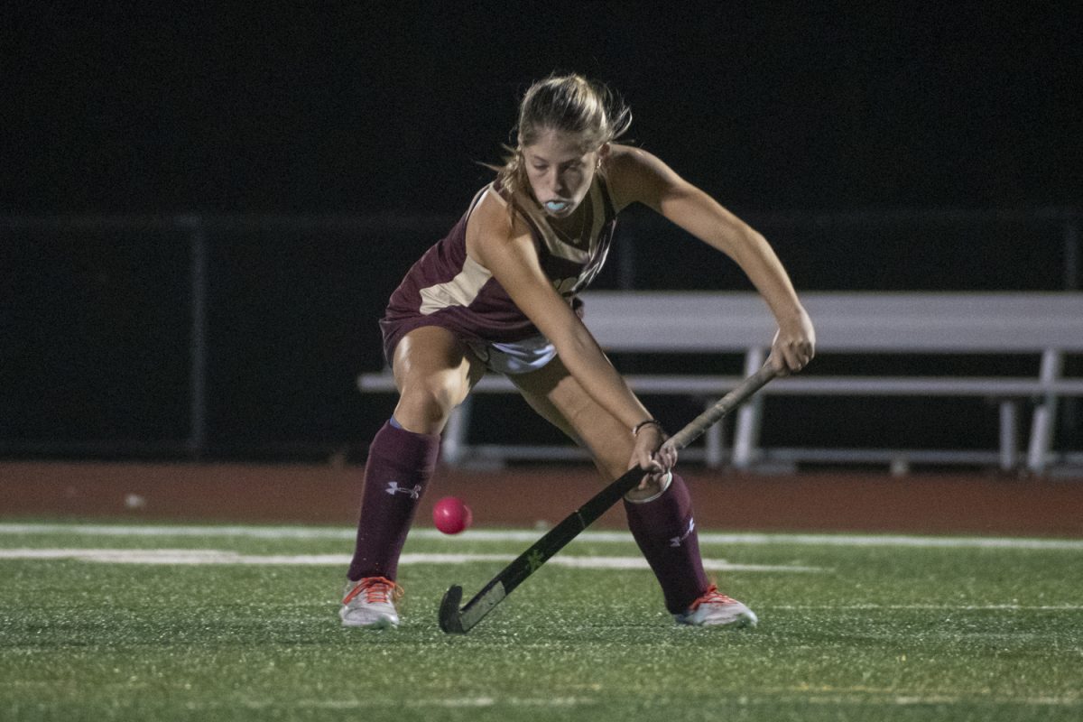 On Oct. 2, junior Abi Southey receives a pass from her teammate at the 2-0 winning game against Shrewsbury