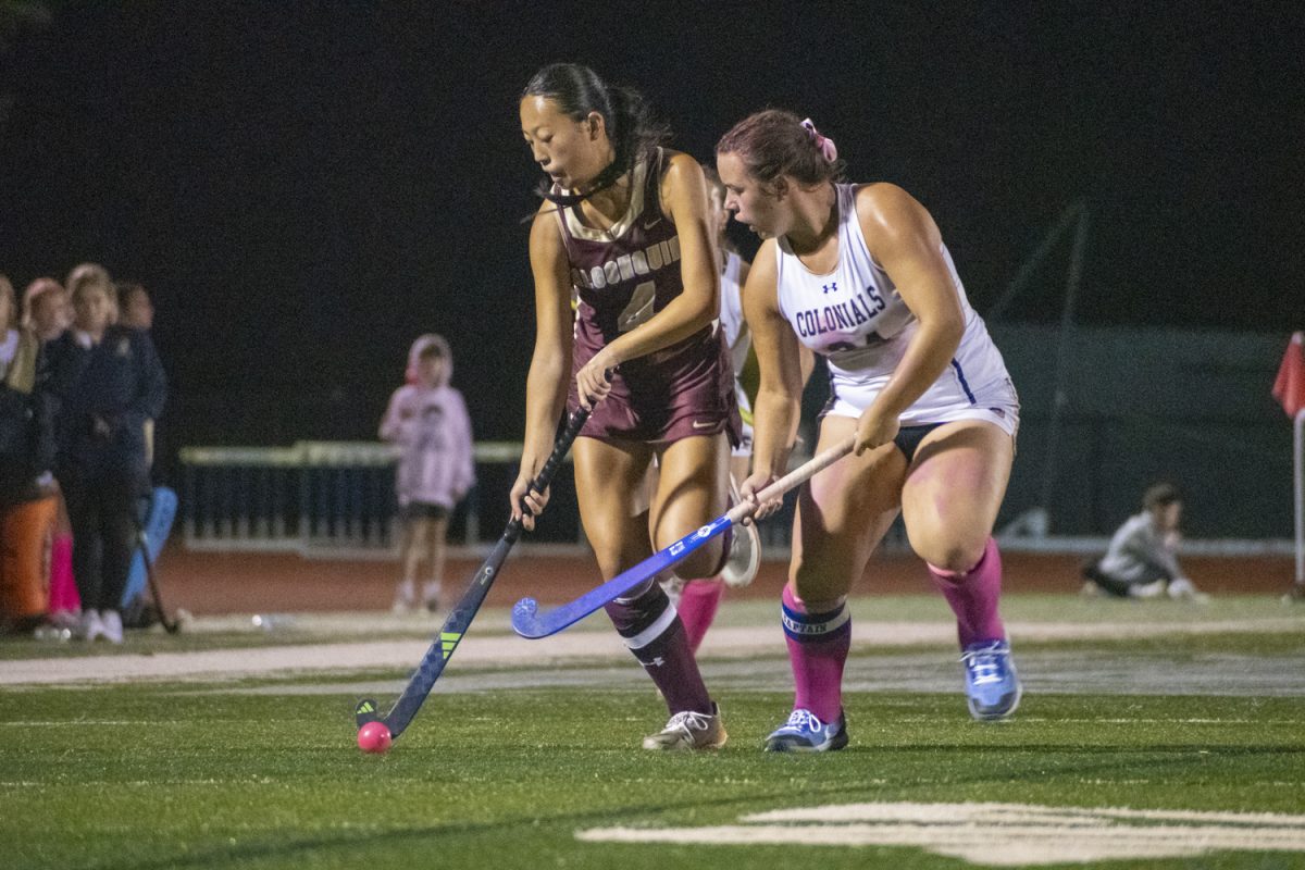 At their 2-0 winning game against Shrewsbury, senior Meredith Wu runs with the ball on Oct. 2.