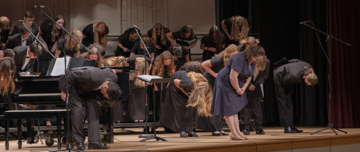 At the end of the Songs for the People choral concert on Oct. 22, the choir takes their final bow.