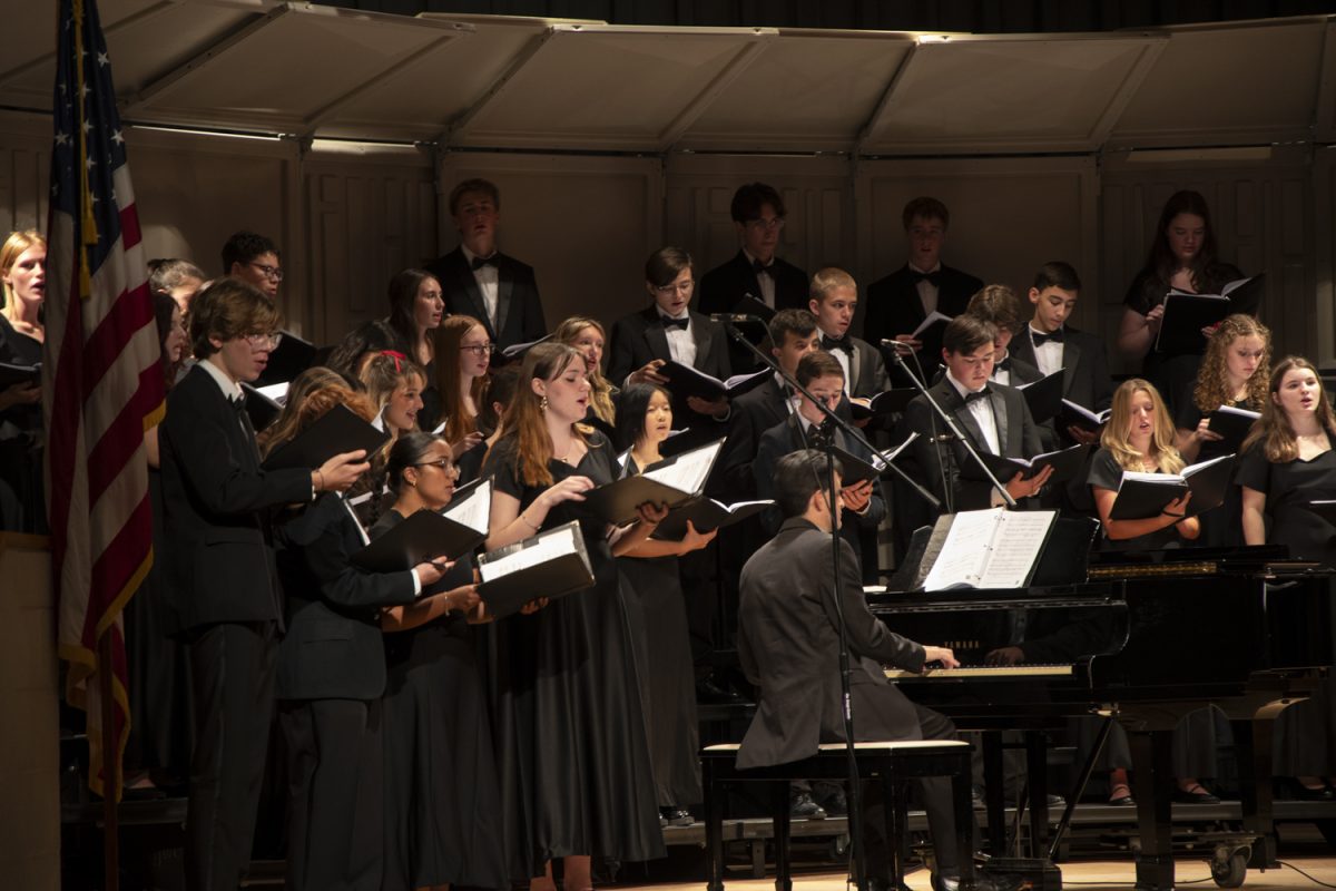 The ARHS Choirs come together for a final song, “We Shall Not Be Moved” at the Fall Choral Concert on Oct. 22, 2024. “We Shall Not Be Moved” is a powerful civil rights song and included audience participation.