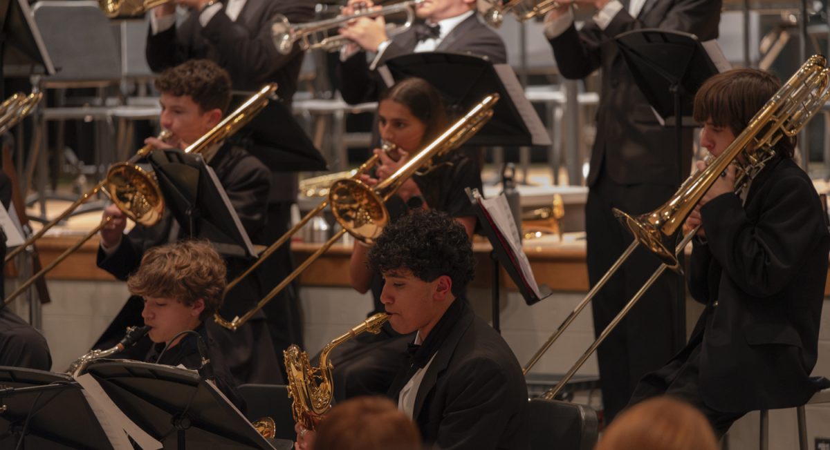 Jazz I plays “Fire & Rain” by James Taylor, arr. Kenny Wheeler at the ARHS Fall Instrumental Concert on Oct. 30.