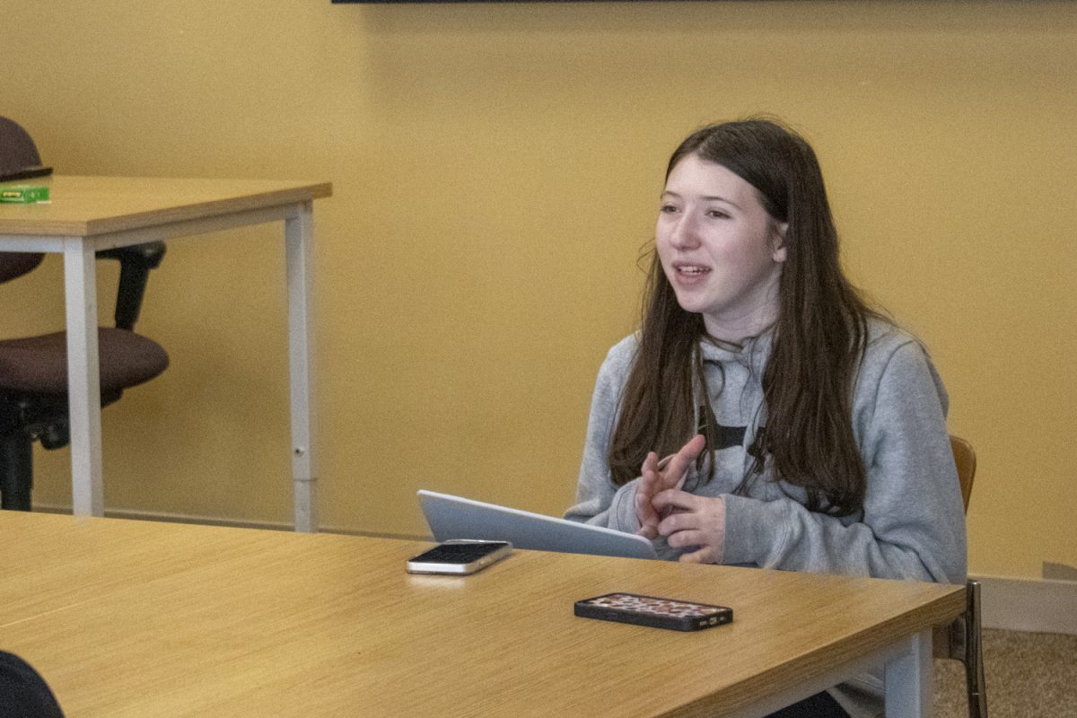 Junior Alina Swartz leads the NEADs club. They meet every other Wednesday after school to discuss what their club is working on. NEADs is a national organization made in 1976 to support service dogs and help people with disabilities.