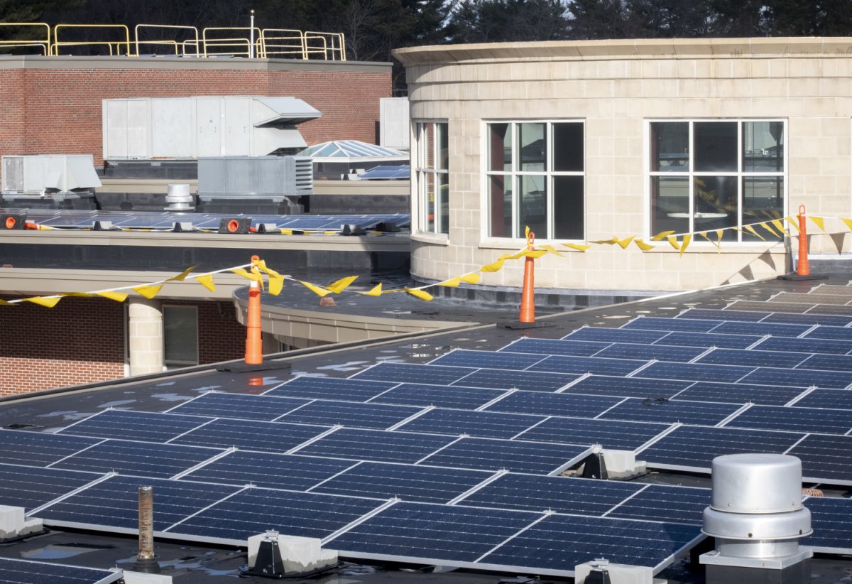 New solar panels were put in place on the roof of Algonquin in late 2024.