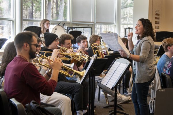 For the first time ever, band director Eric Vincent and orchestra and band director Amy Collins co-direct the Wind Ensemble. While Collins primarily works with the ensemble as a big group, Vincent works with individual sections in the ensemble.