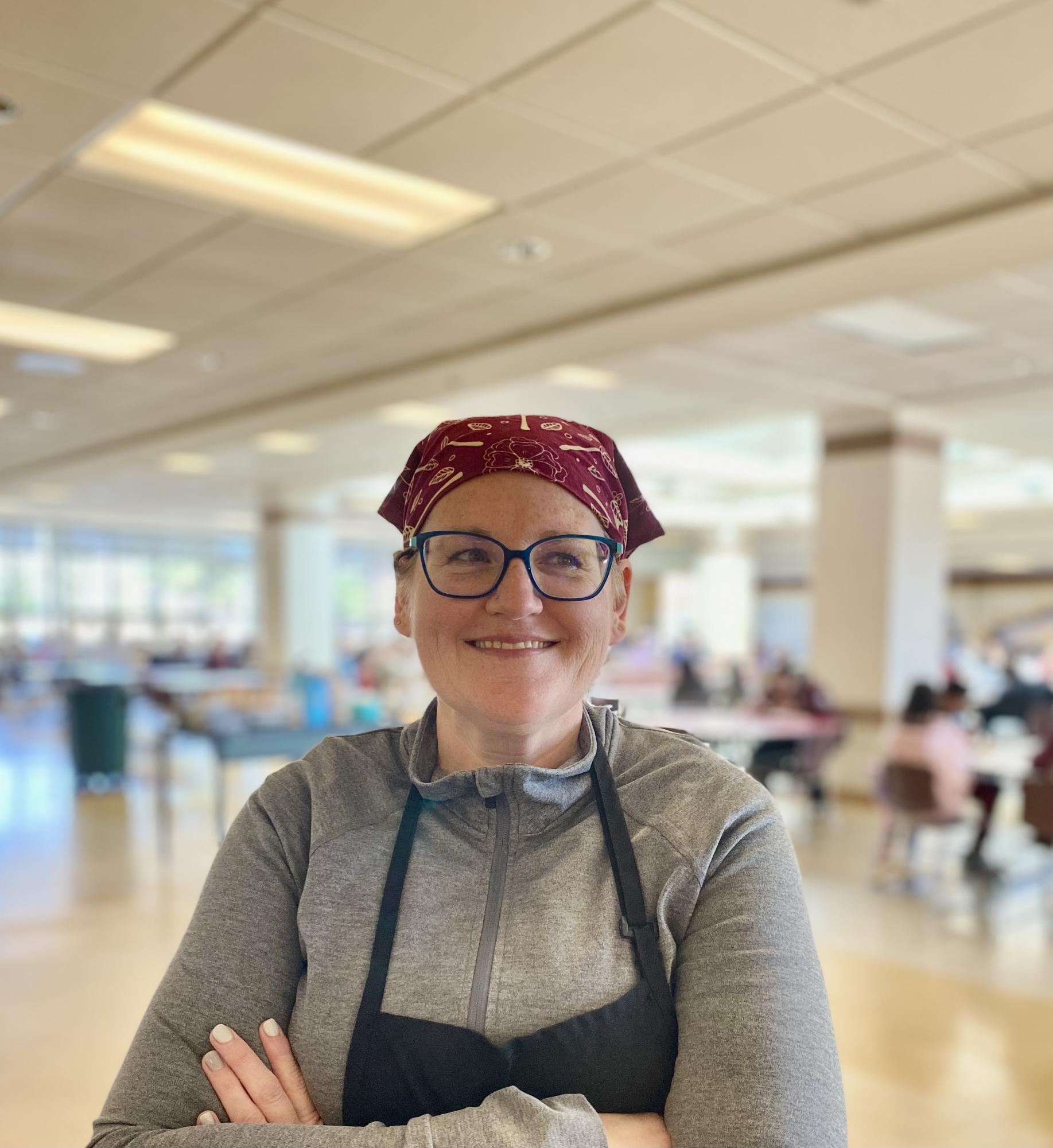 Cafeteria worker Andrea Campbell