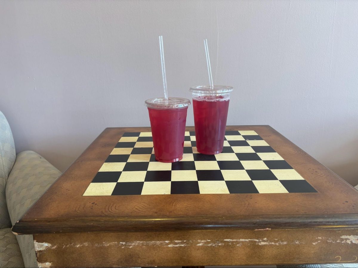 Managing Editor Lila Shields’ and Senior Staff writer Bella Bauer’s iced passion teas with lemonade in a medium and large. 