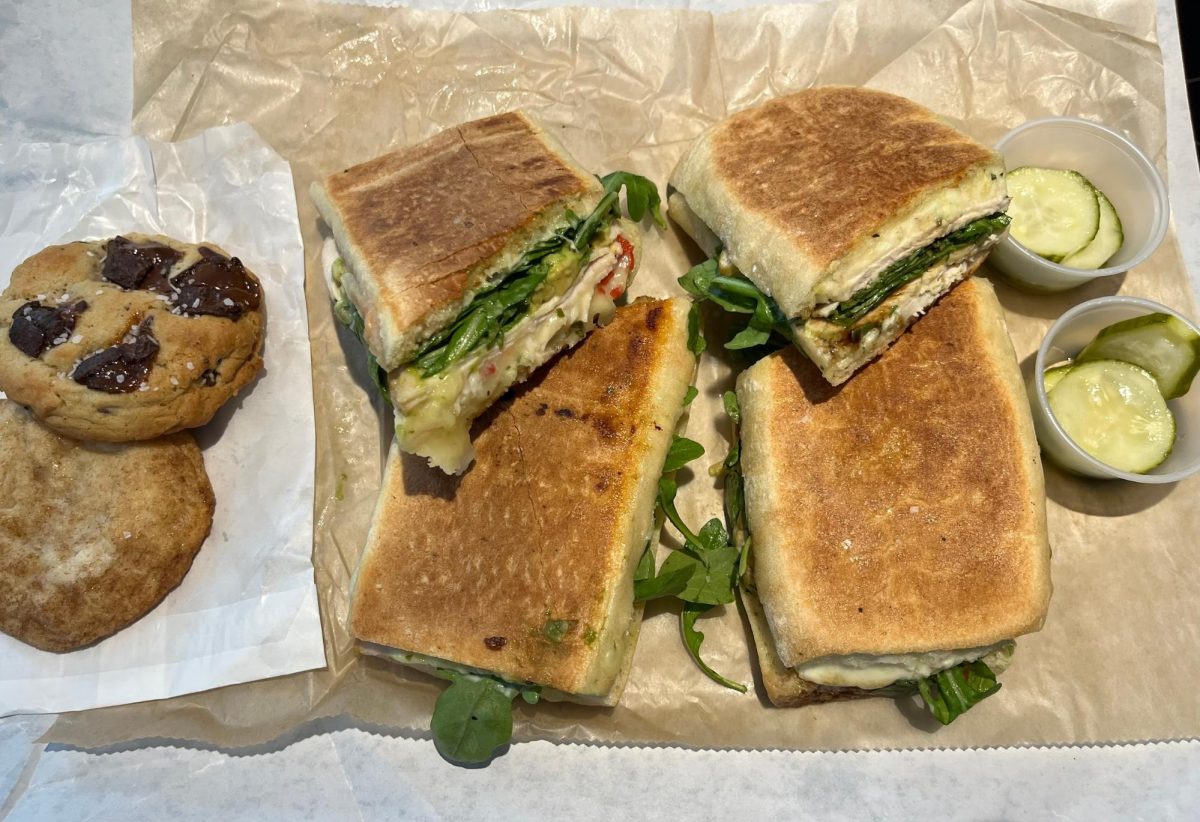 A&E Editor Grace Huggins writes that one of Gather Provisions's specialties is there caprese with chicken